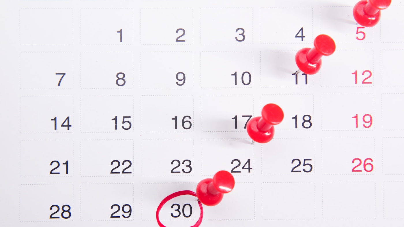 Physical calendar used for planning appointments