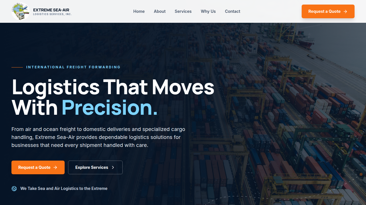 Extreme Sea-Air Logistics public website
